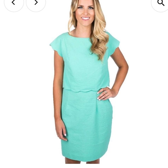 Lauren James Sullivan Solid Seersucker Dress in Seafoam - Picture 2 of 9